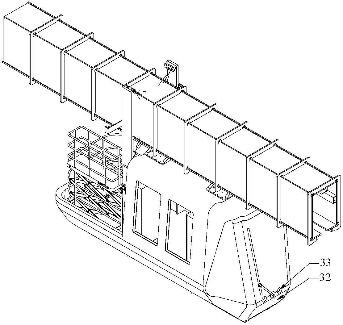 Intelligent external inspection and maintenance vehicle for rail beam of suspension monorail transit