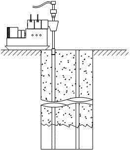 Sediment removal and grouting device and sediment removal and grouting method adopting device