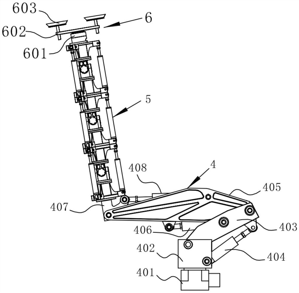 Building robot and high-load-dead-weight-ratio mechanical arm assembly thereof