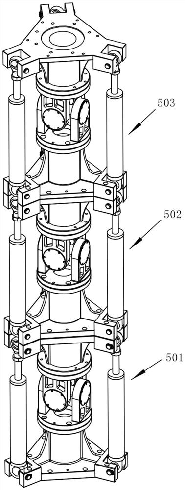 Building robot and high-load-dead-weight-ratio mechanical arm assembly thereof