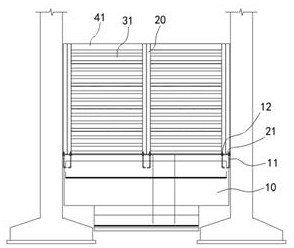 Concrete mixing station stock bin partition wall convenient to assemble and disassemble and installation method