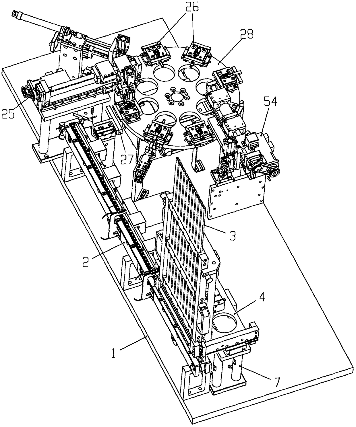 Automatic connector assembly production line with dual robot coordination