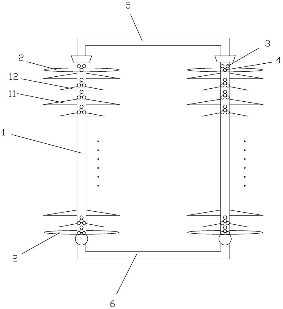 Delay coupling mixed airflow arc extinguishing lightning protection device