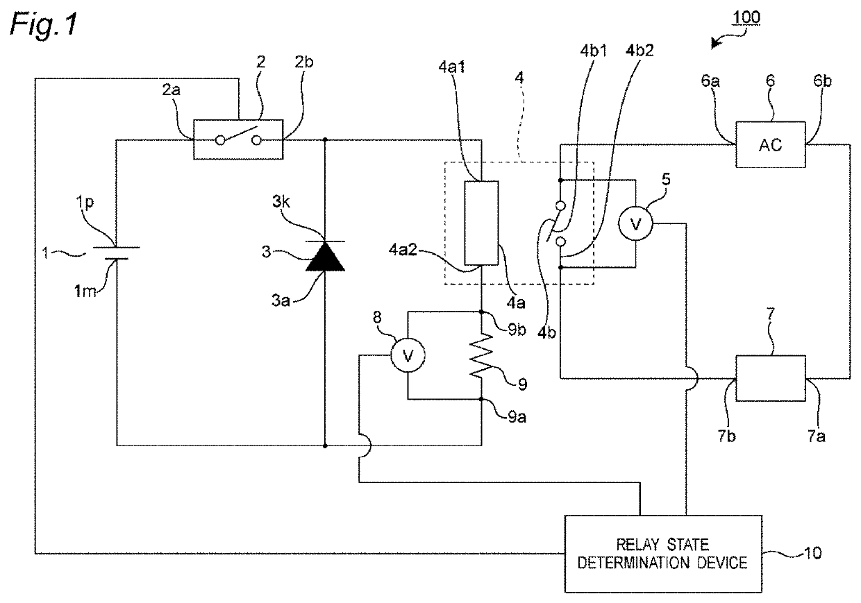 Relay state determination device, relay state determination system, relay state determination method, and non-transitory computer readable medium