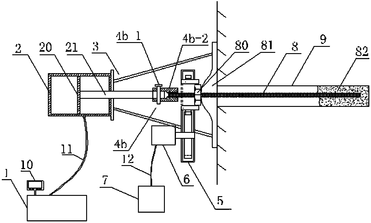 Tensioning device for deep roadway high-prestress anchor bolt support and operation method thereof