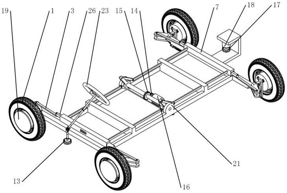 Travelling steering mechanism for electric vehicle