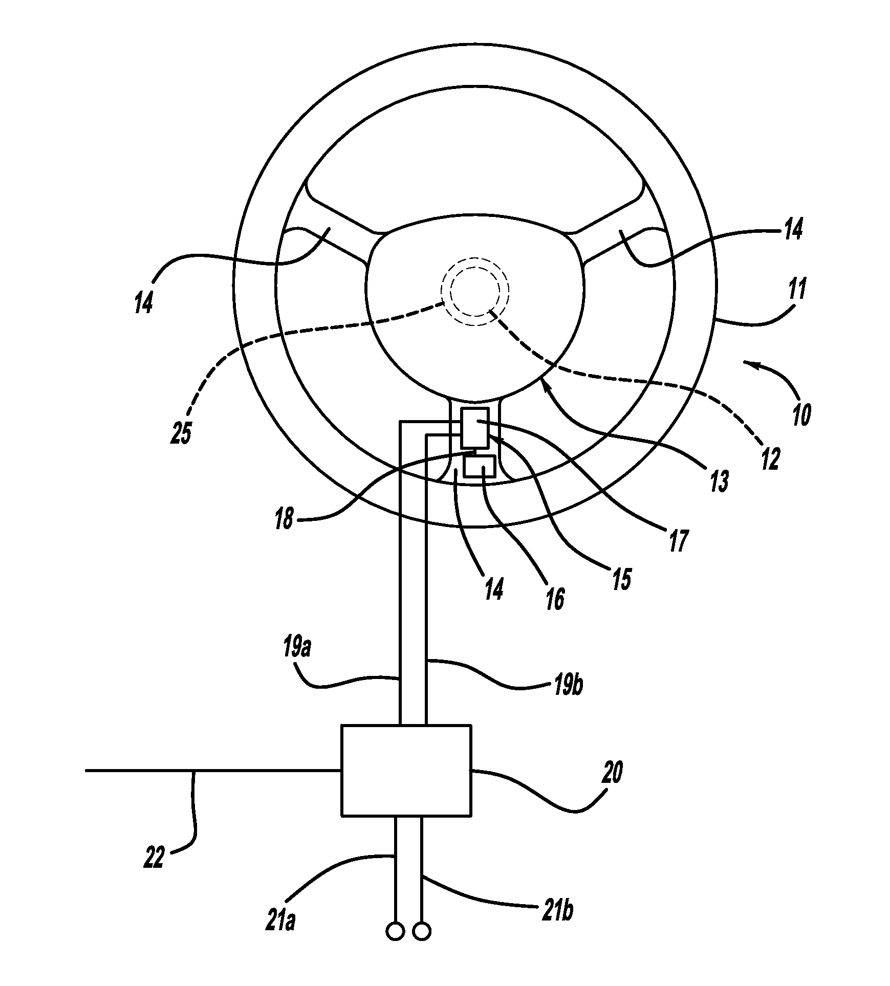 Driver alert system for the steering wheel of a motor vehicle