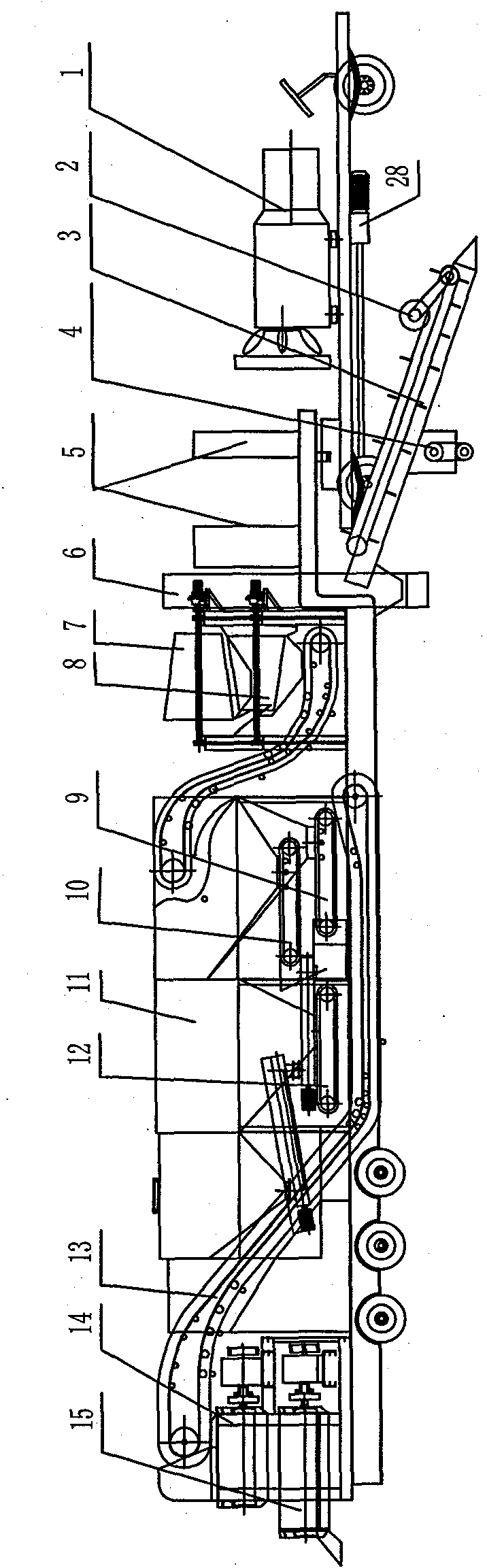 Mix-in-place train for bituminous pitch cold second birth cement fragmental stone