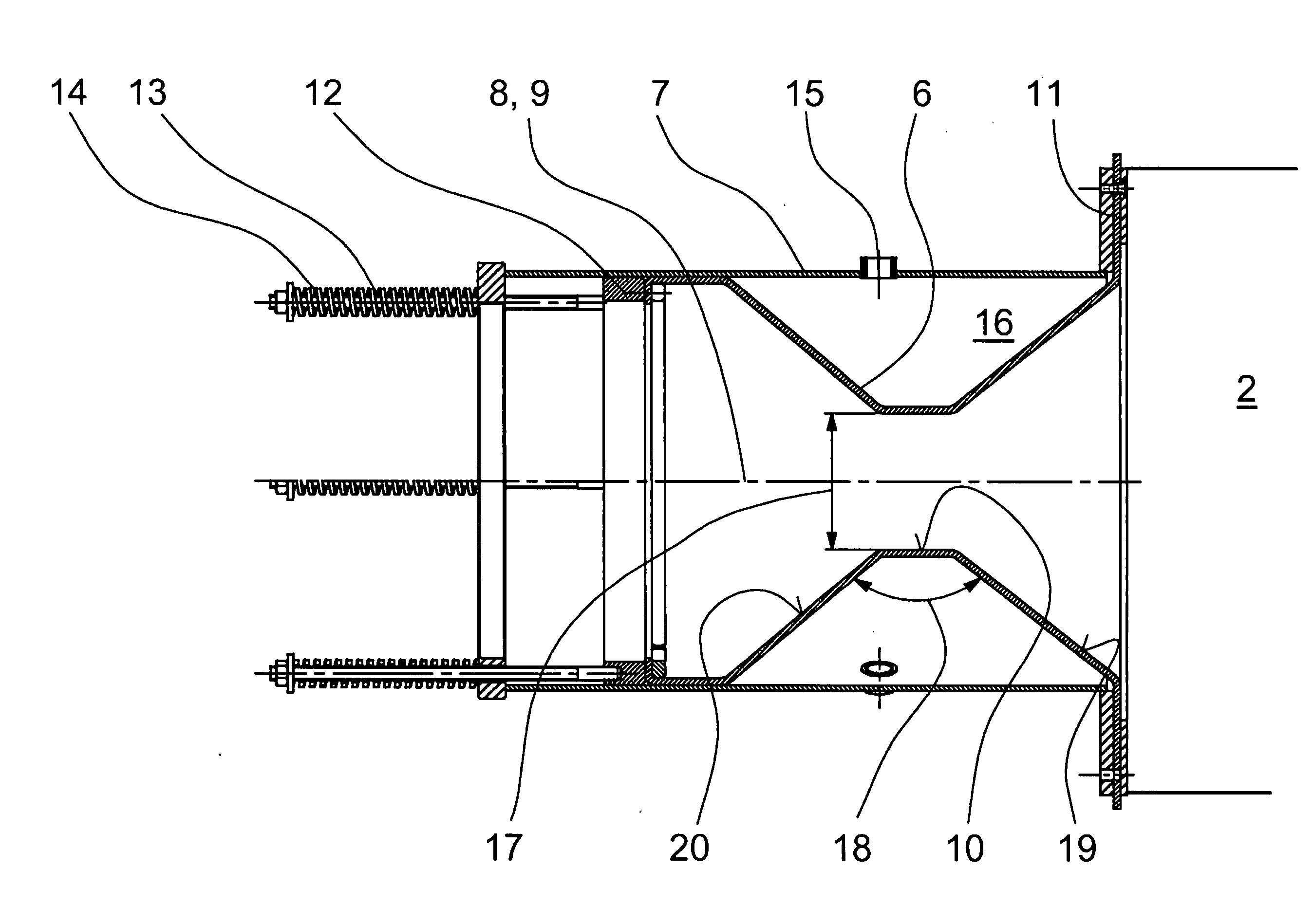 Device for sealing a cooling tank for an extruded plastic profile