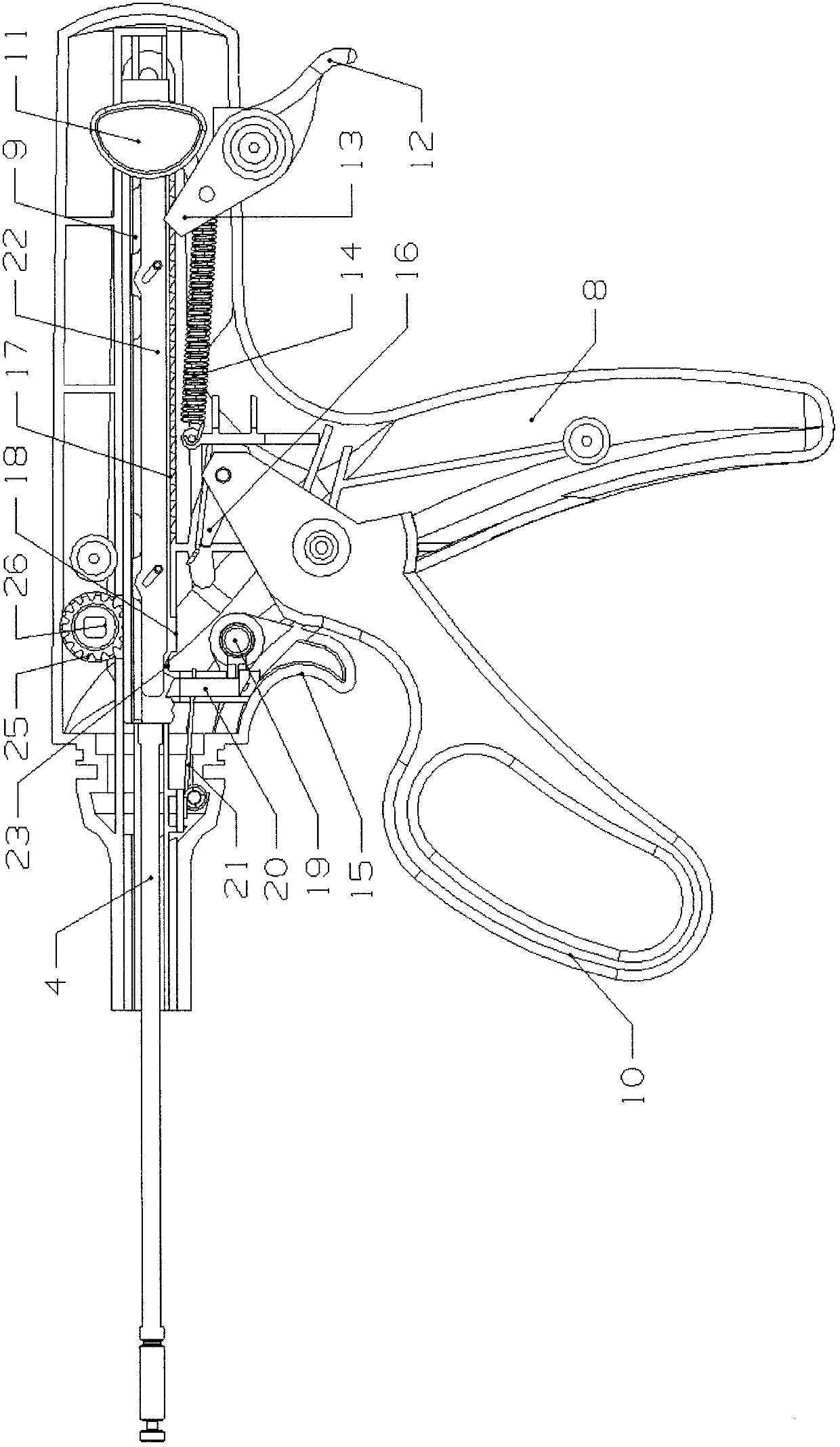 Endoscope surgical stapler capable of being forcibly reset