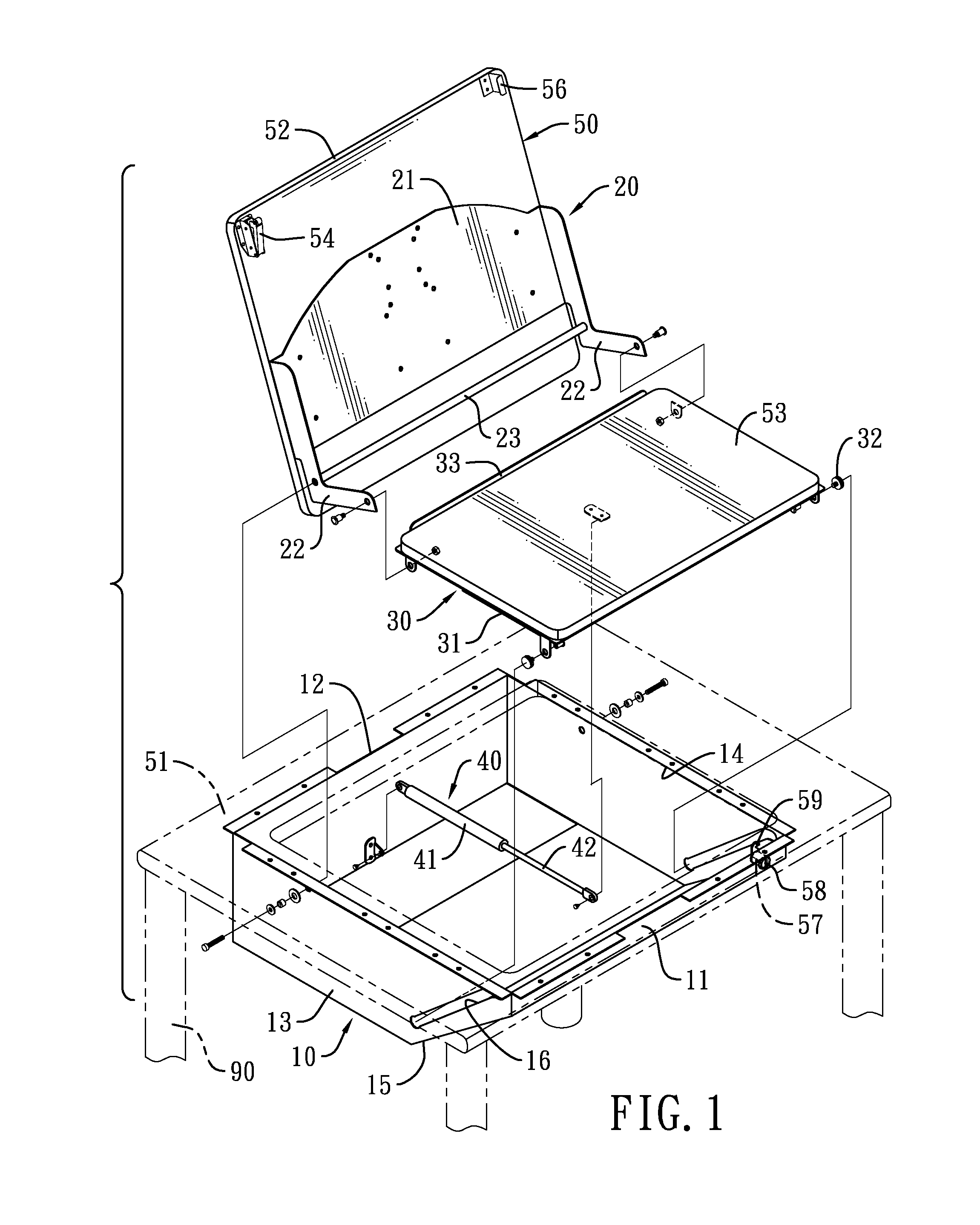 Desk board raising apparatus