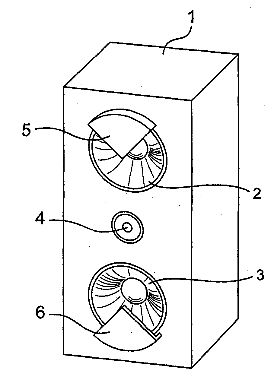 Speaker device having directivity adjustment panel