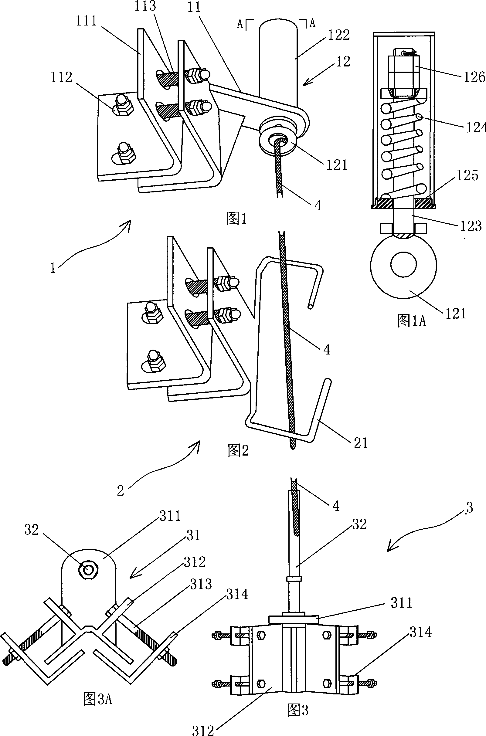 Electric power pole tower cable type anti-drop system