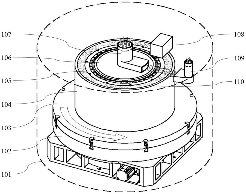 Annular hollow part additive manufacturing smoke-discharging and dust-removing device and method