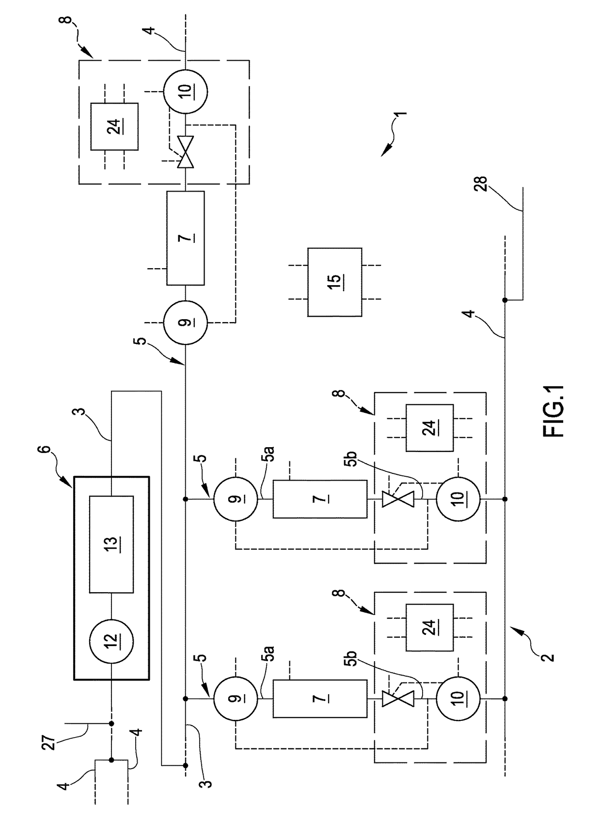 Conditioning and/or heating plant and process of controlling the same plant