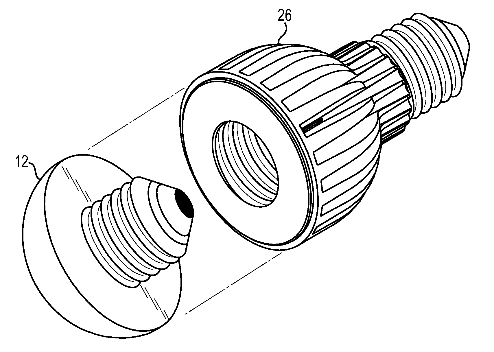 Light emitting diode devices containing replaceable subassemblies