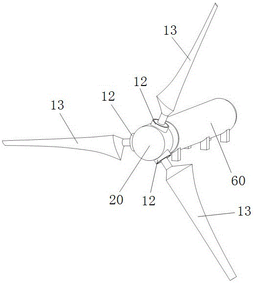 Horizontal axis ocean current energy electric generator variable-pitch device and horizontal axis ocean current energy electric generator