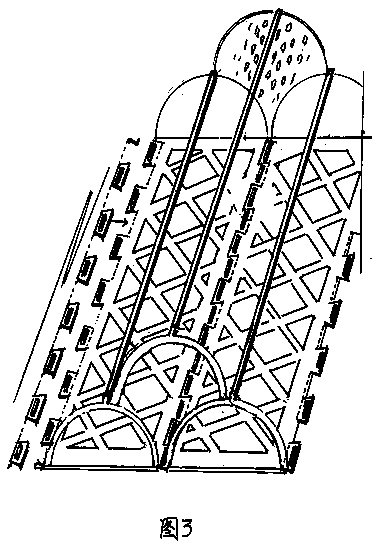 Combination of arch-shaped water storage device and inclined pool wall site