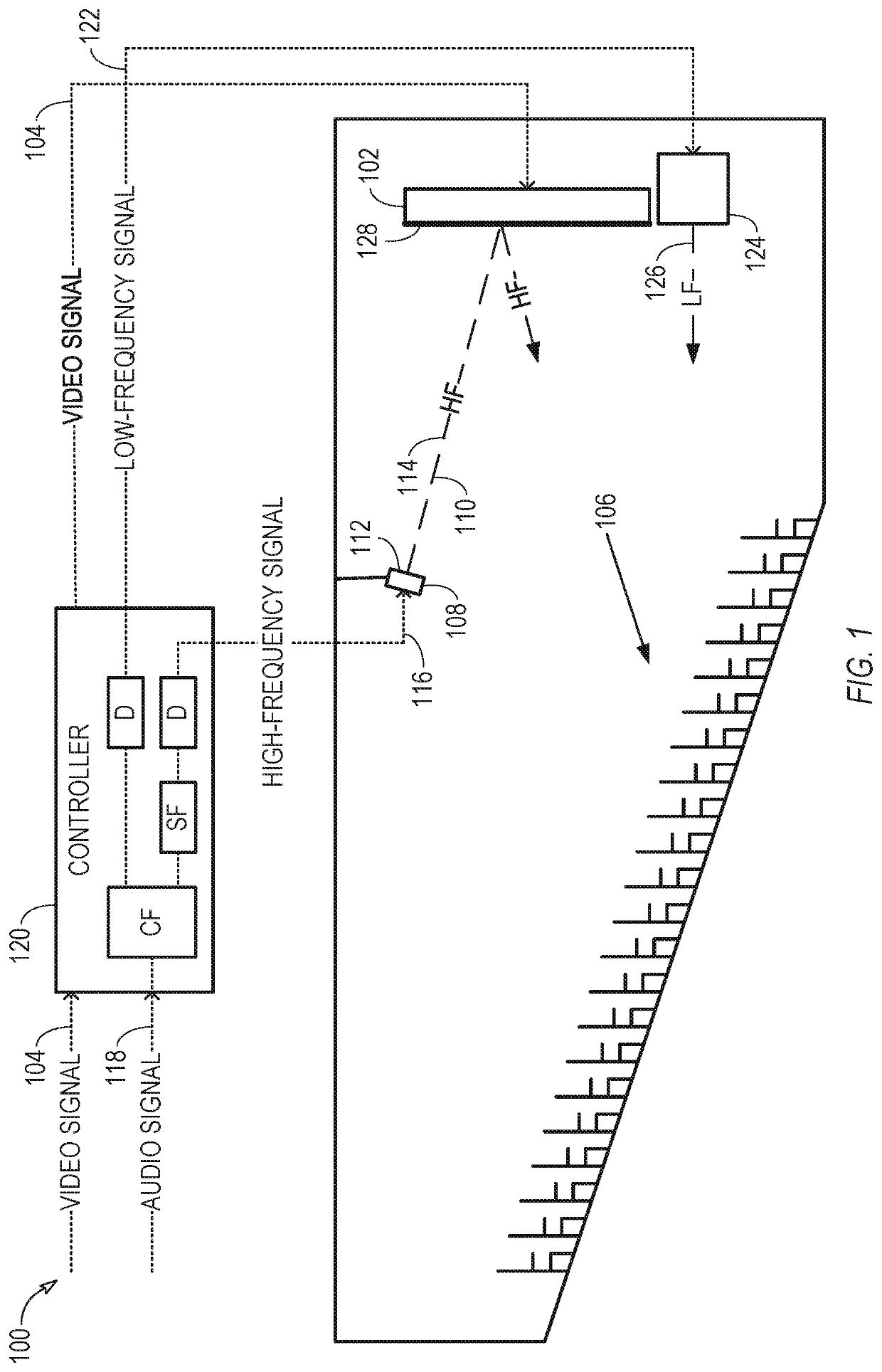 Reflecting sound from acoustically reflective video screen