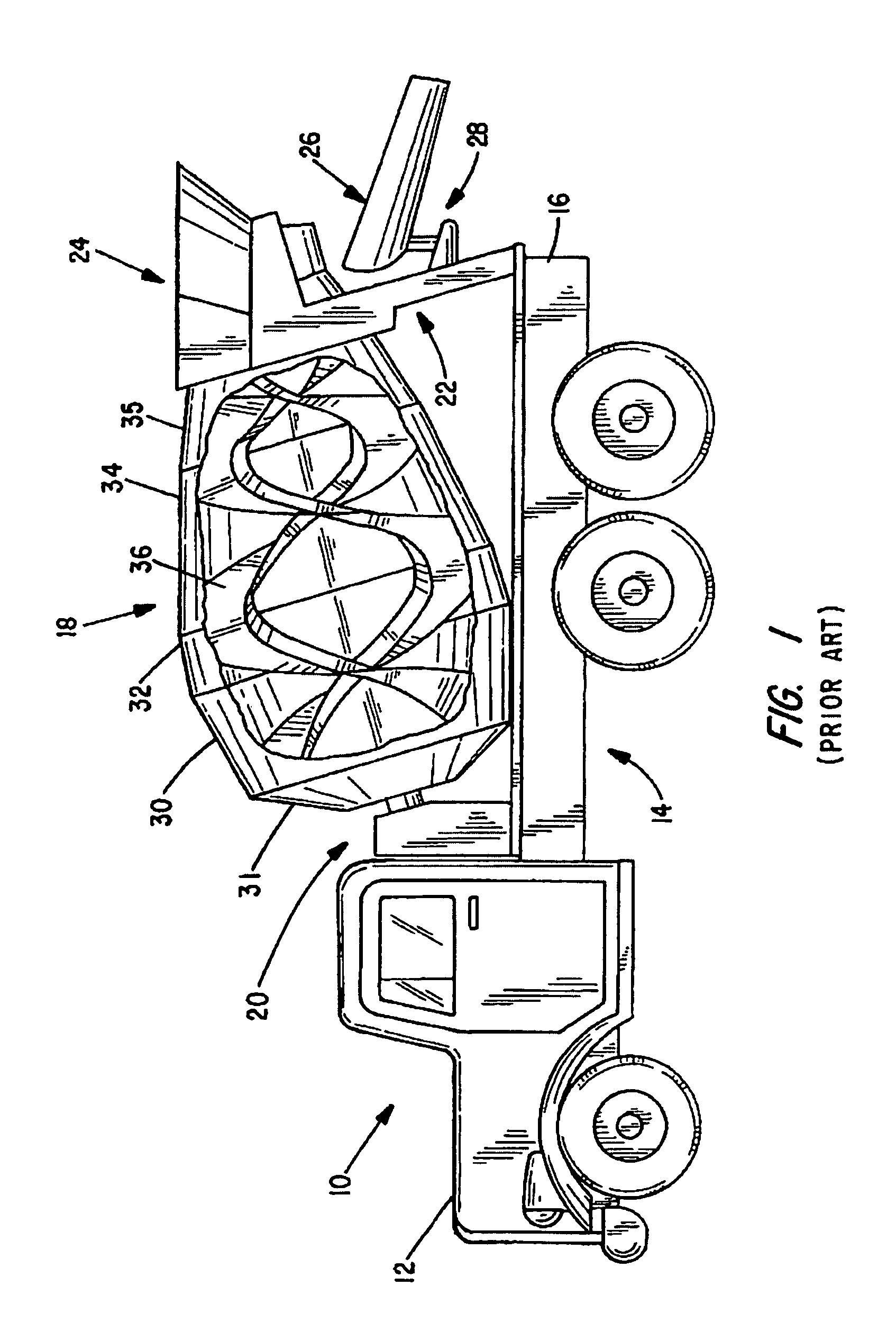 Concrete mixing drum fin structure