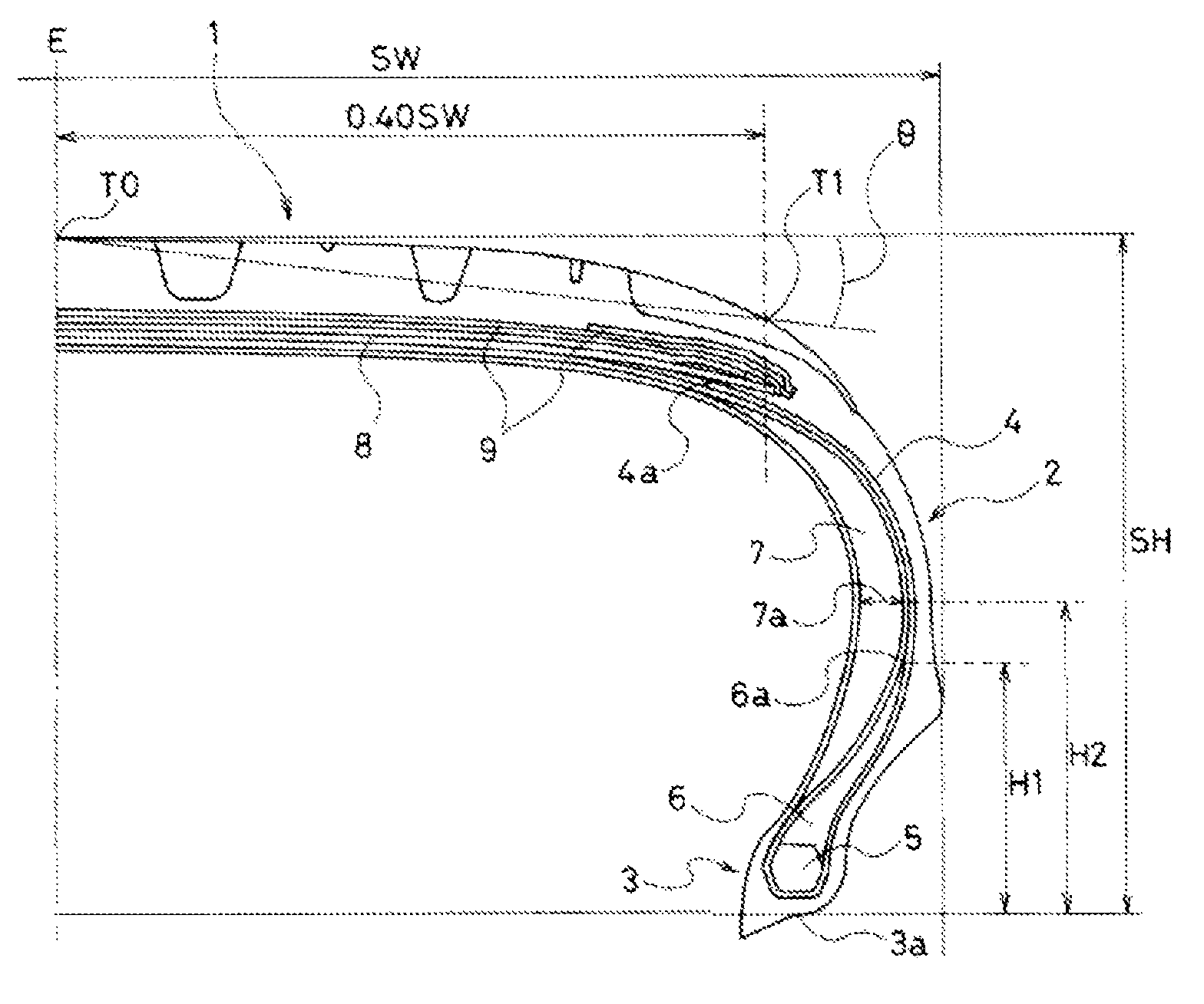 Pneumatic run flat tire