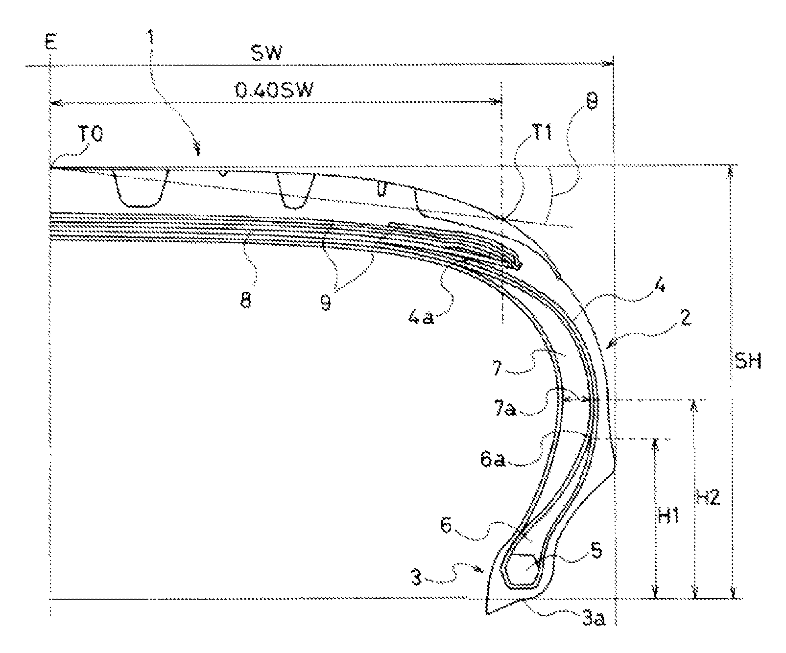 Pneumatic run flat tire