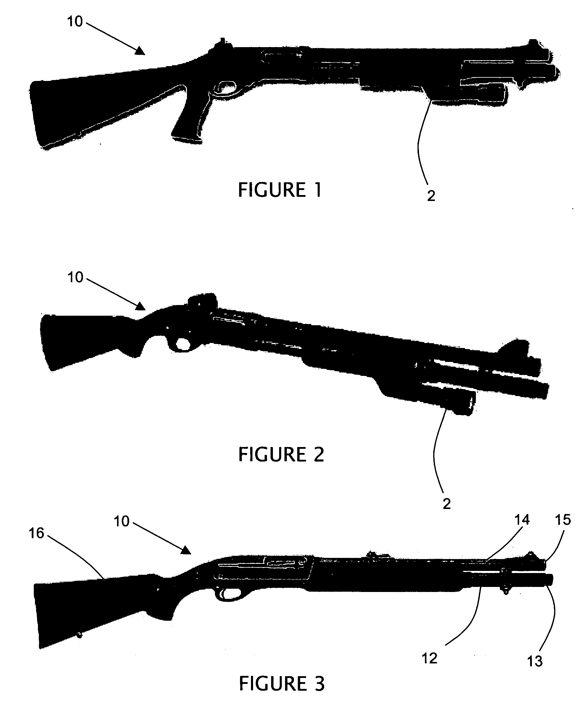 Target illuminating assembly having integrated magazine tube and barrel clamp with laser sight