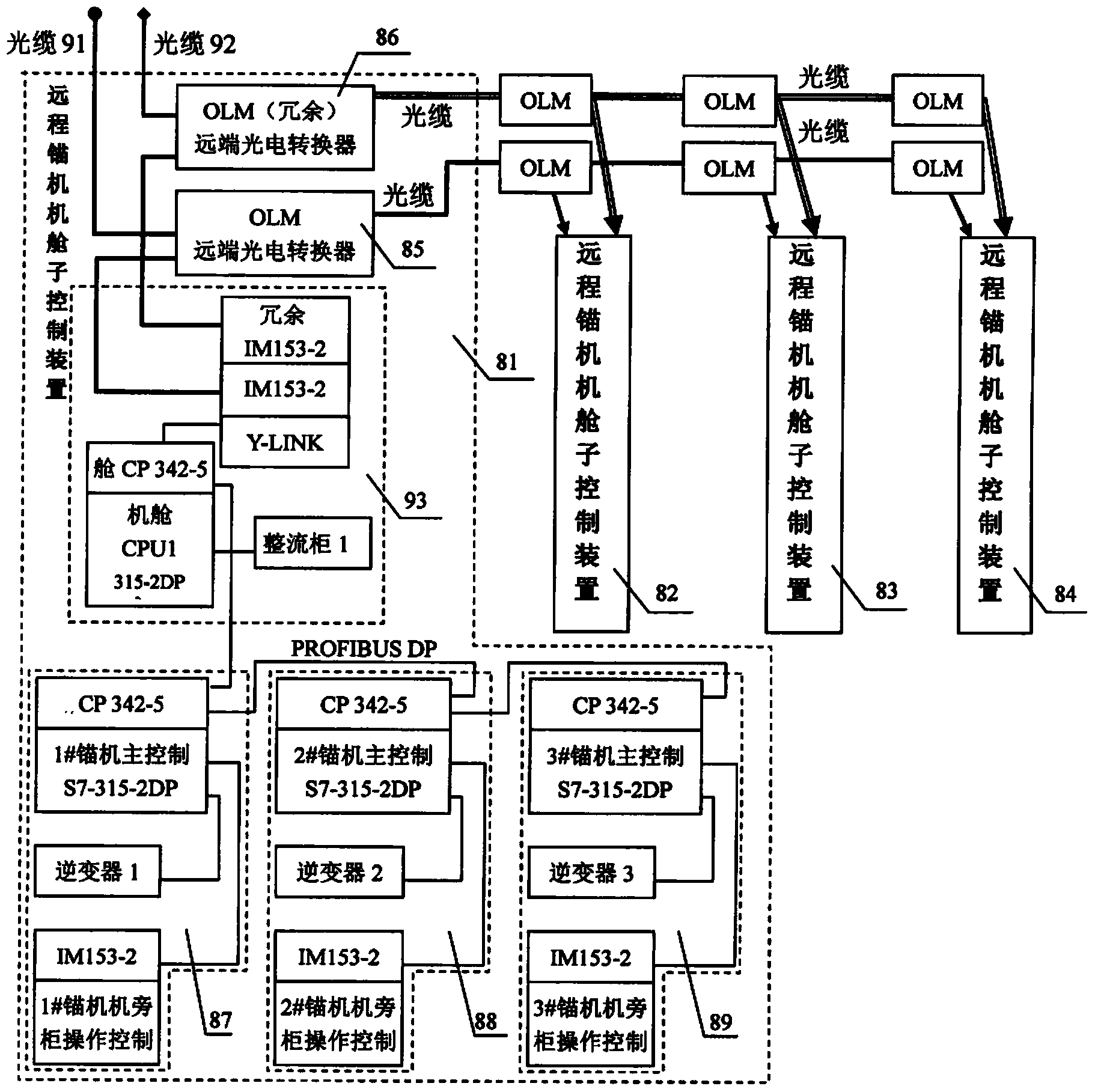 Smooth brake control system of multiple constant-tension anchor gears for pipe-laying ship