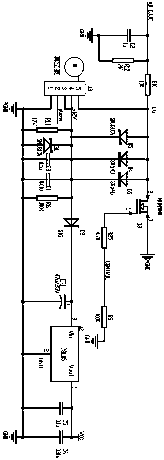 Electric automobile brake power-assisted vacuum pump controller circuit and control method