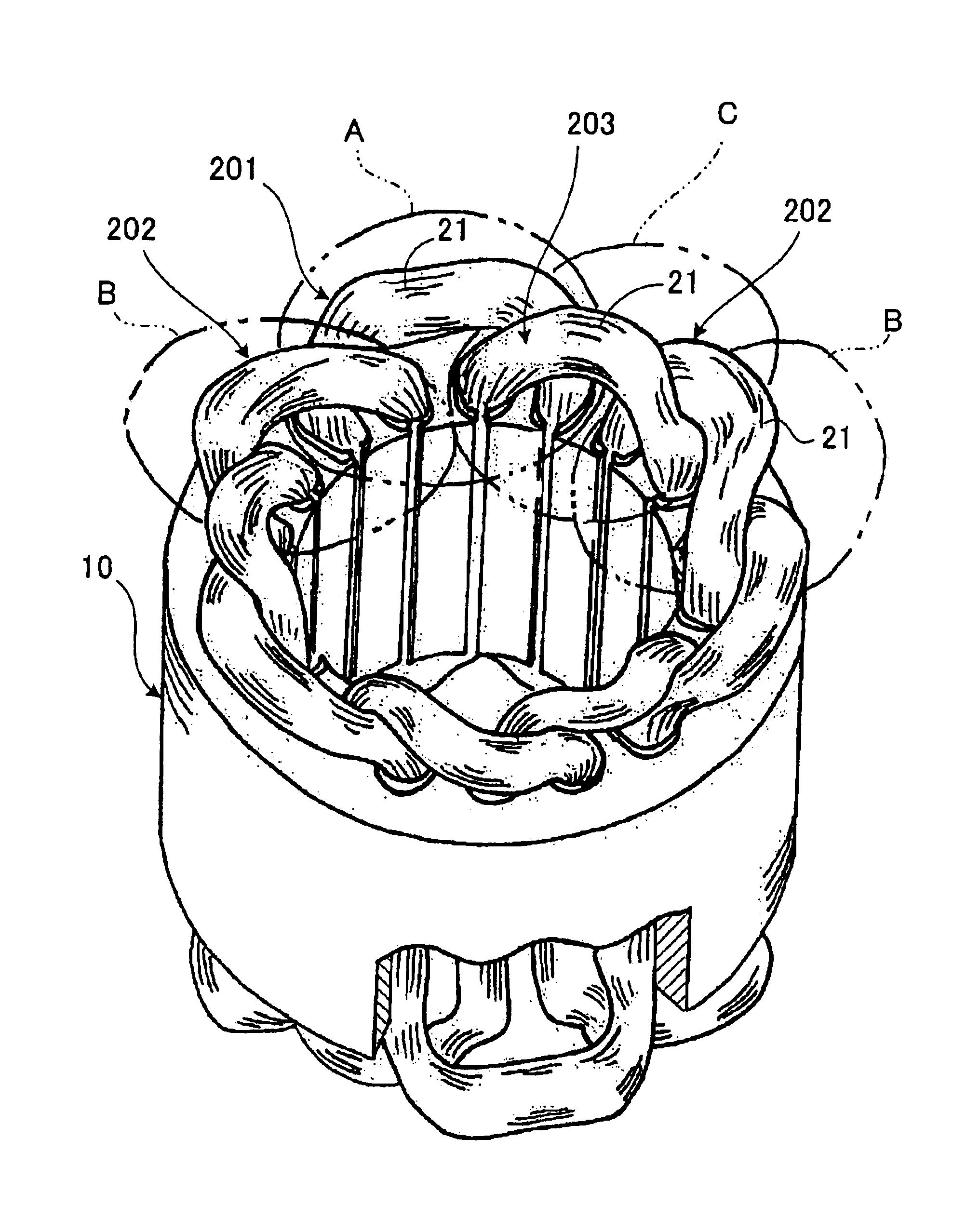 Brushless motor and hermetic compressor assembly including the same motor