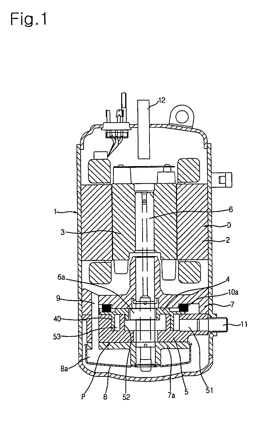 Horizontal type orbiting vane compressor