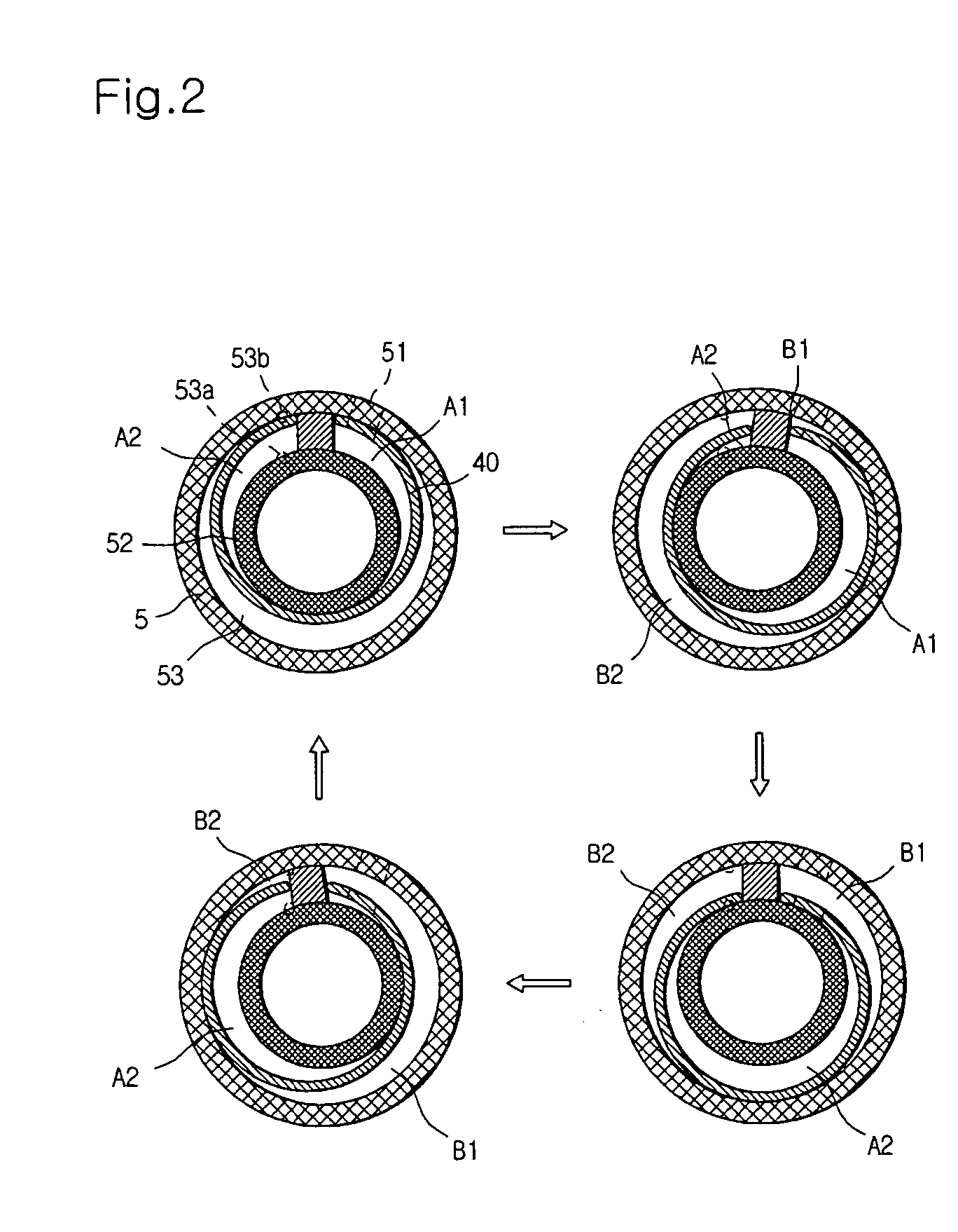 Horizontal type orbiting vane compressor