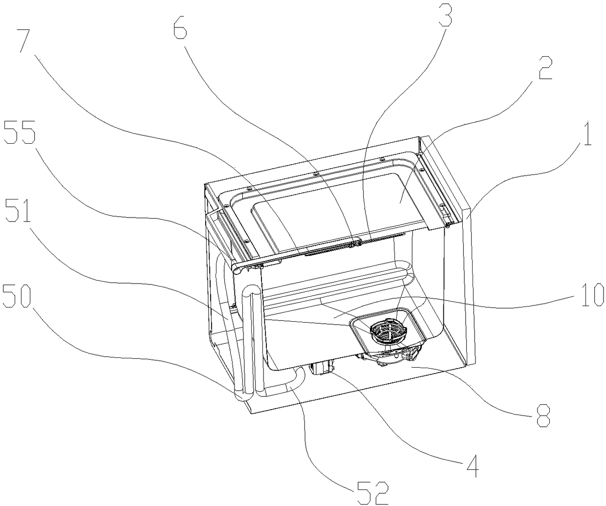 Drawer type dish washer with external water pipe