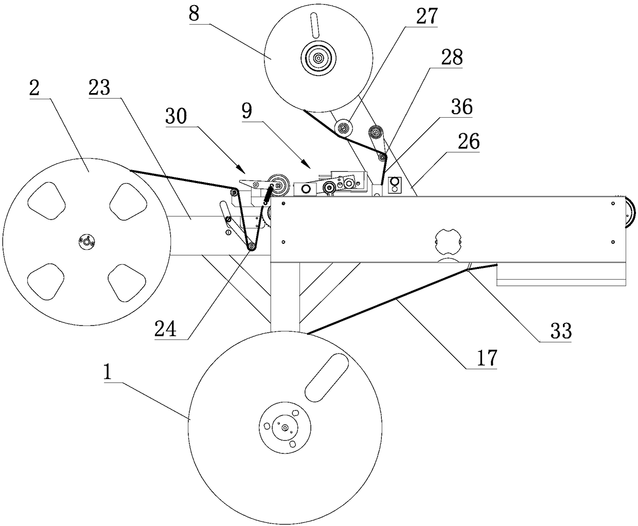 Reel type take-up device in recording equipment