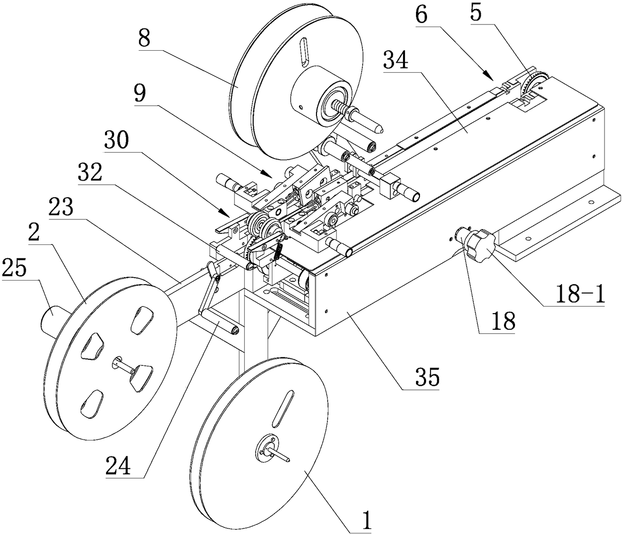 Reel type take-up device in recording equipment