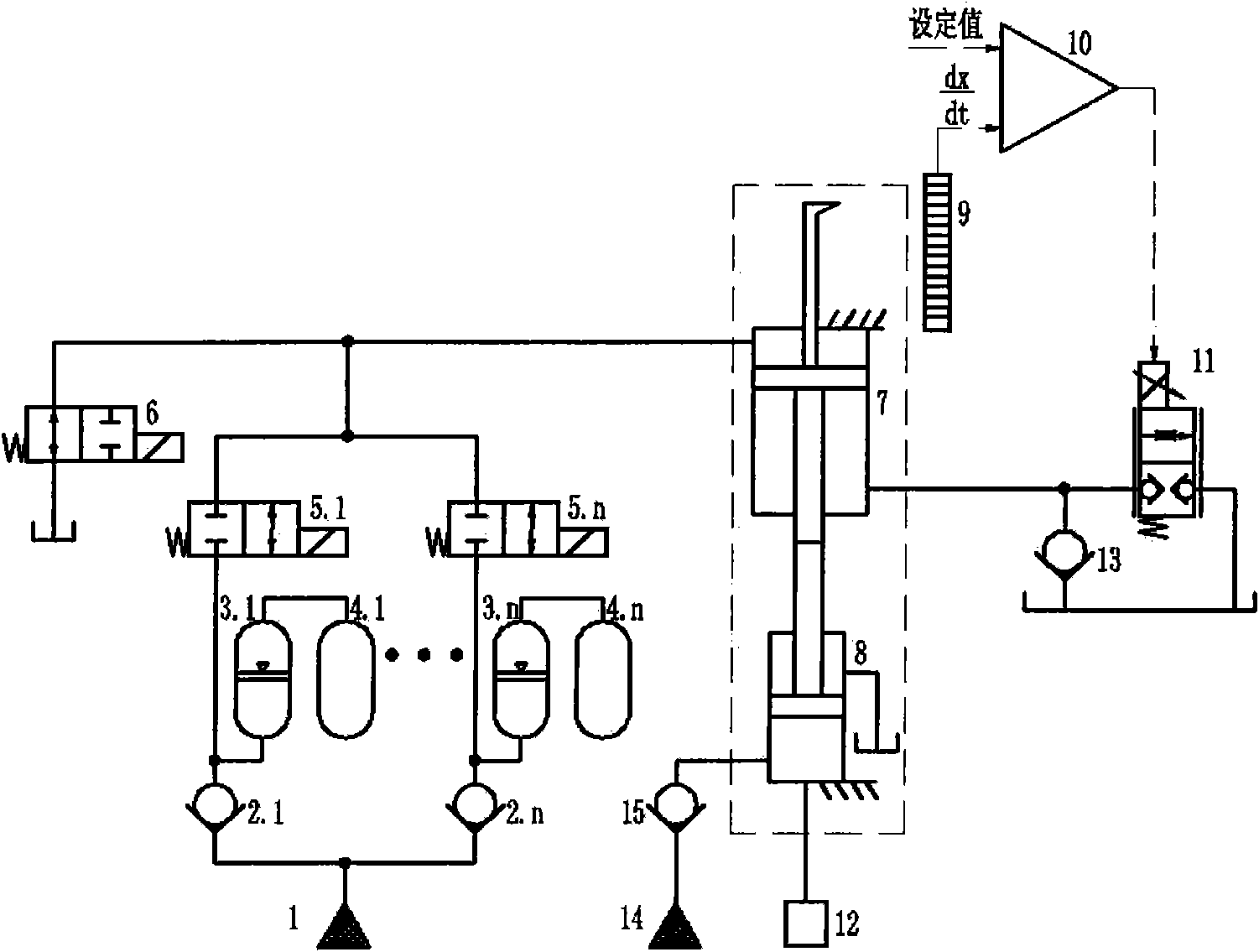 Controllable high-pressure high-flow generating device and control method thereof