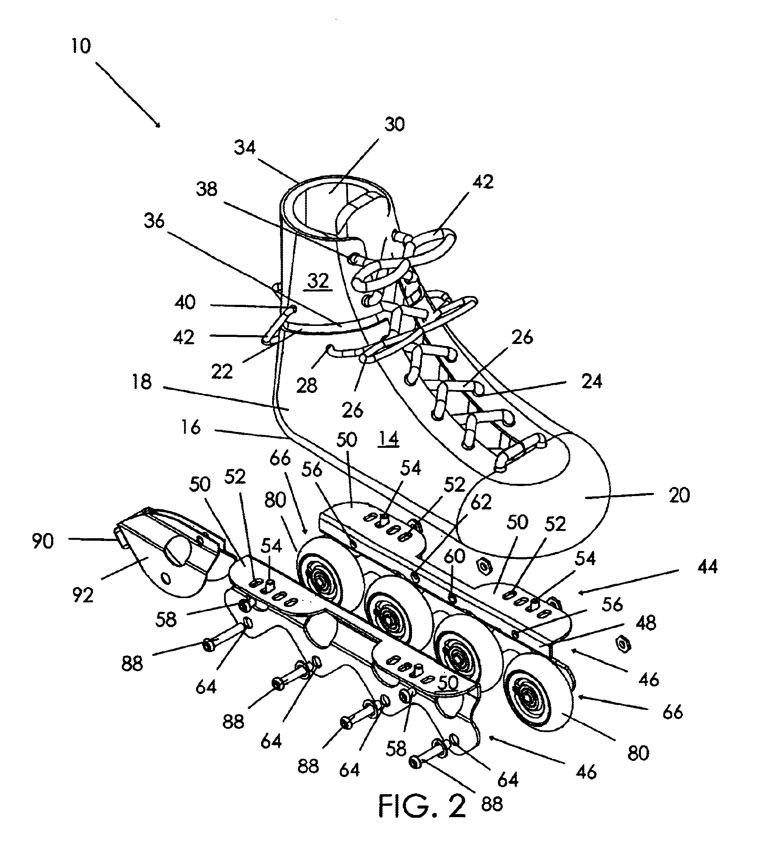 Modular roller skate apparatus