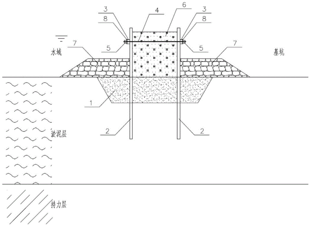 Seaside ultra-deep soft foundation floating type steel sheet pile cofferdam and construction method thereof