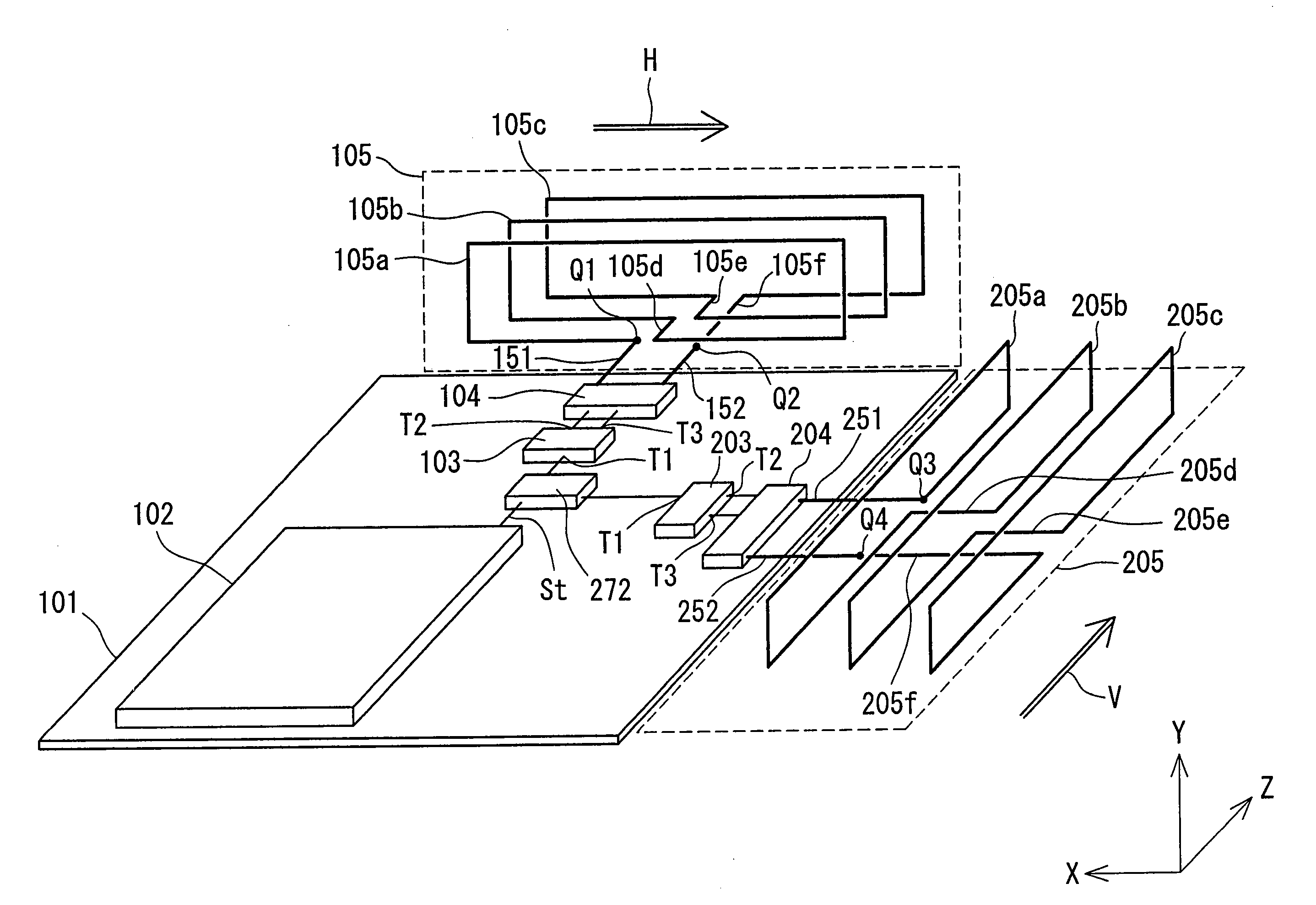 Antenna apparatus utilizing small loop antenna element having munute length and two feeding points