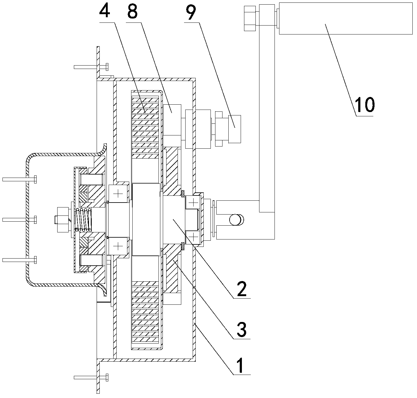 Hand-cranking starter of diesel engine