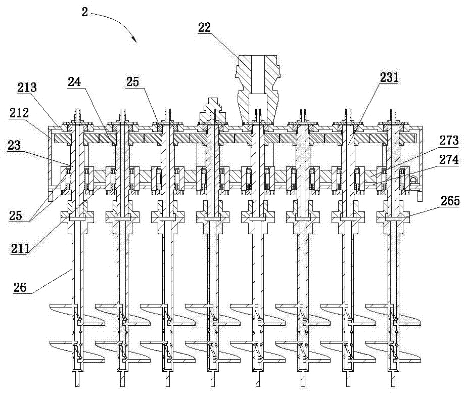 A powder ridge device for loose tillage powder ridge machine