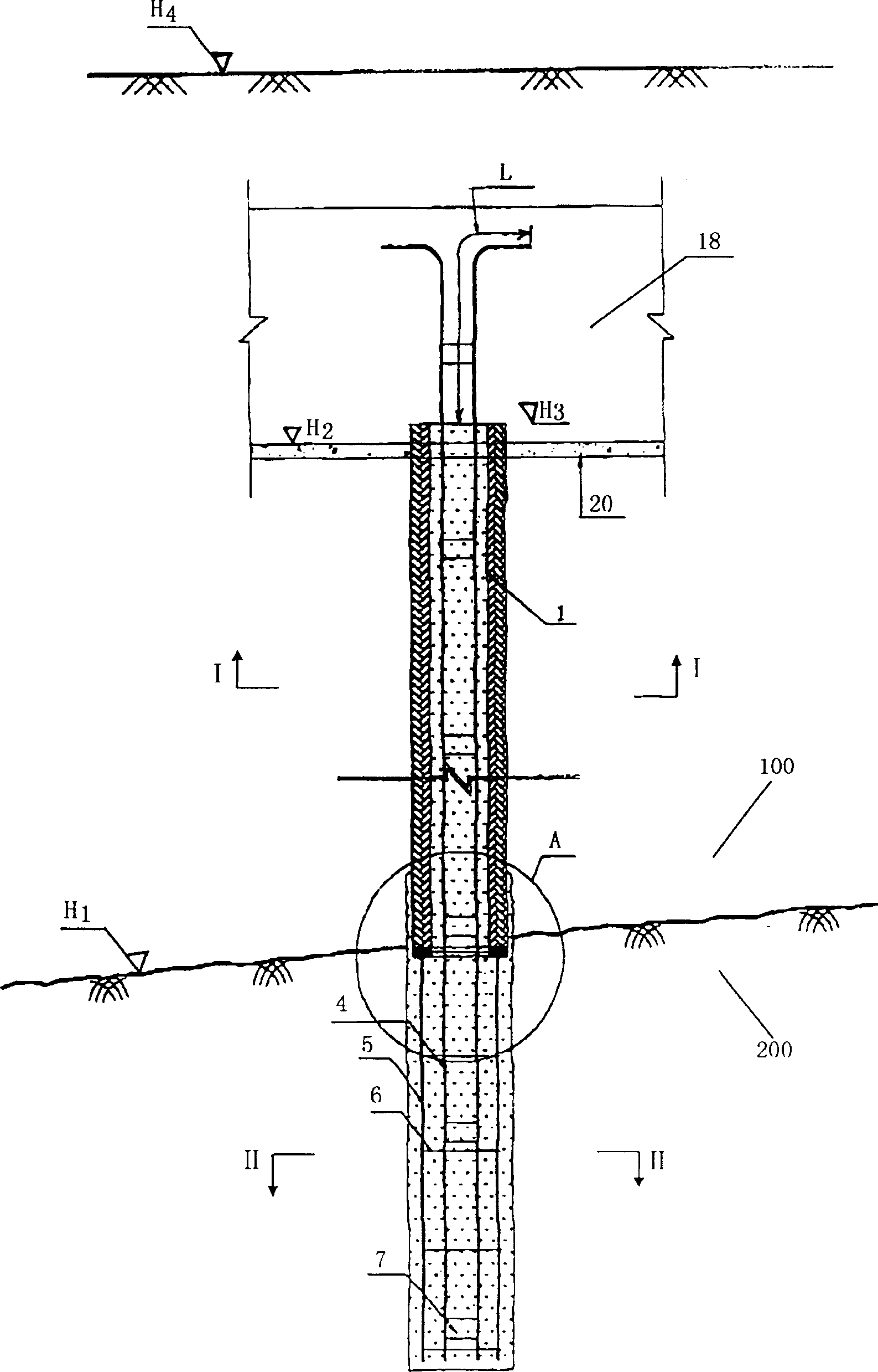 Combined rock-embedding pile and its construction method