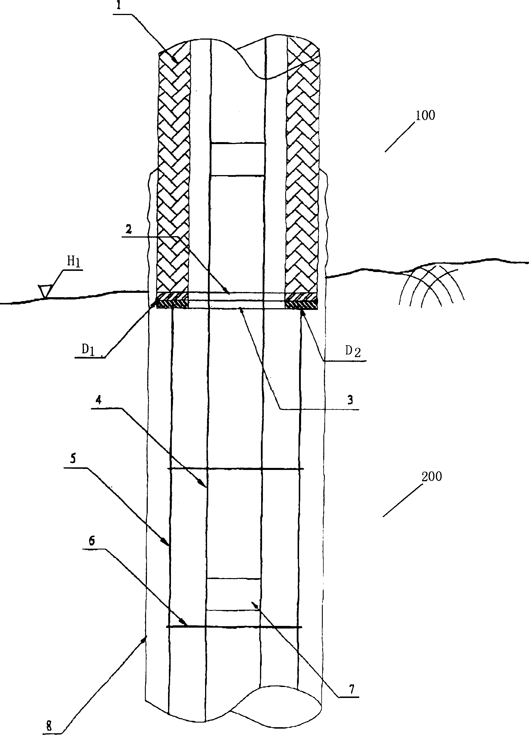 Combined rock-embedding pile and its construction method