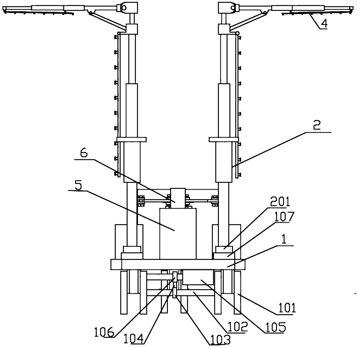 Self-propelled dual-rod lifting multi-angle spraying pesticide sprayer