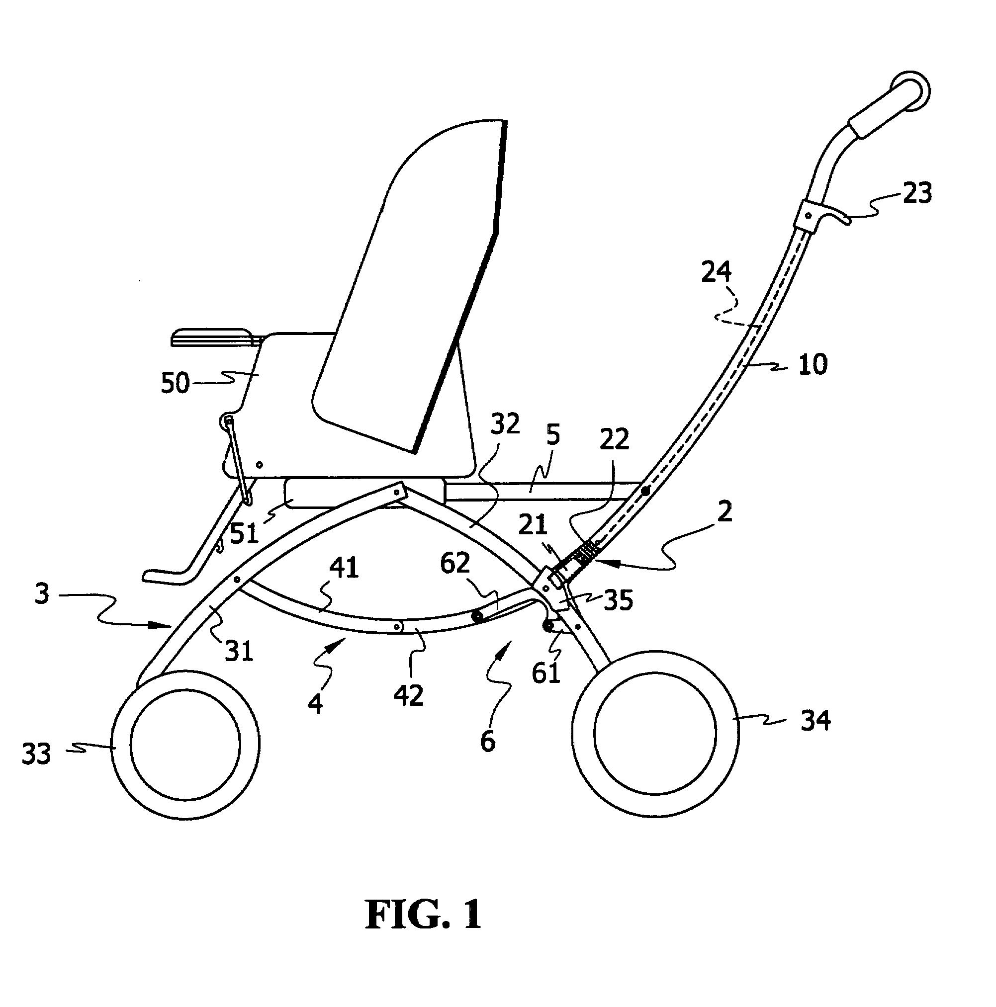 Baby stroller frame