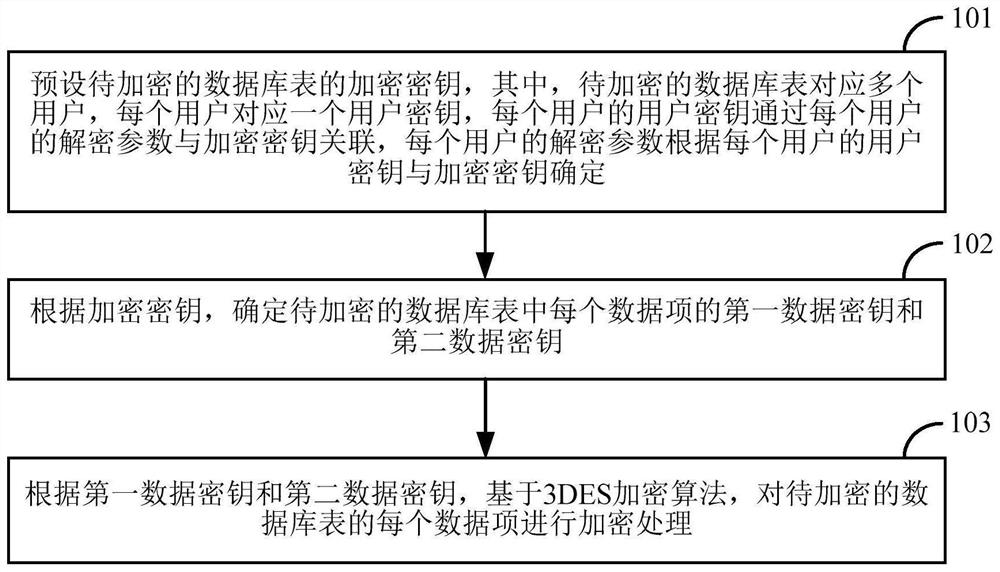 Database encryption method and device