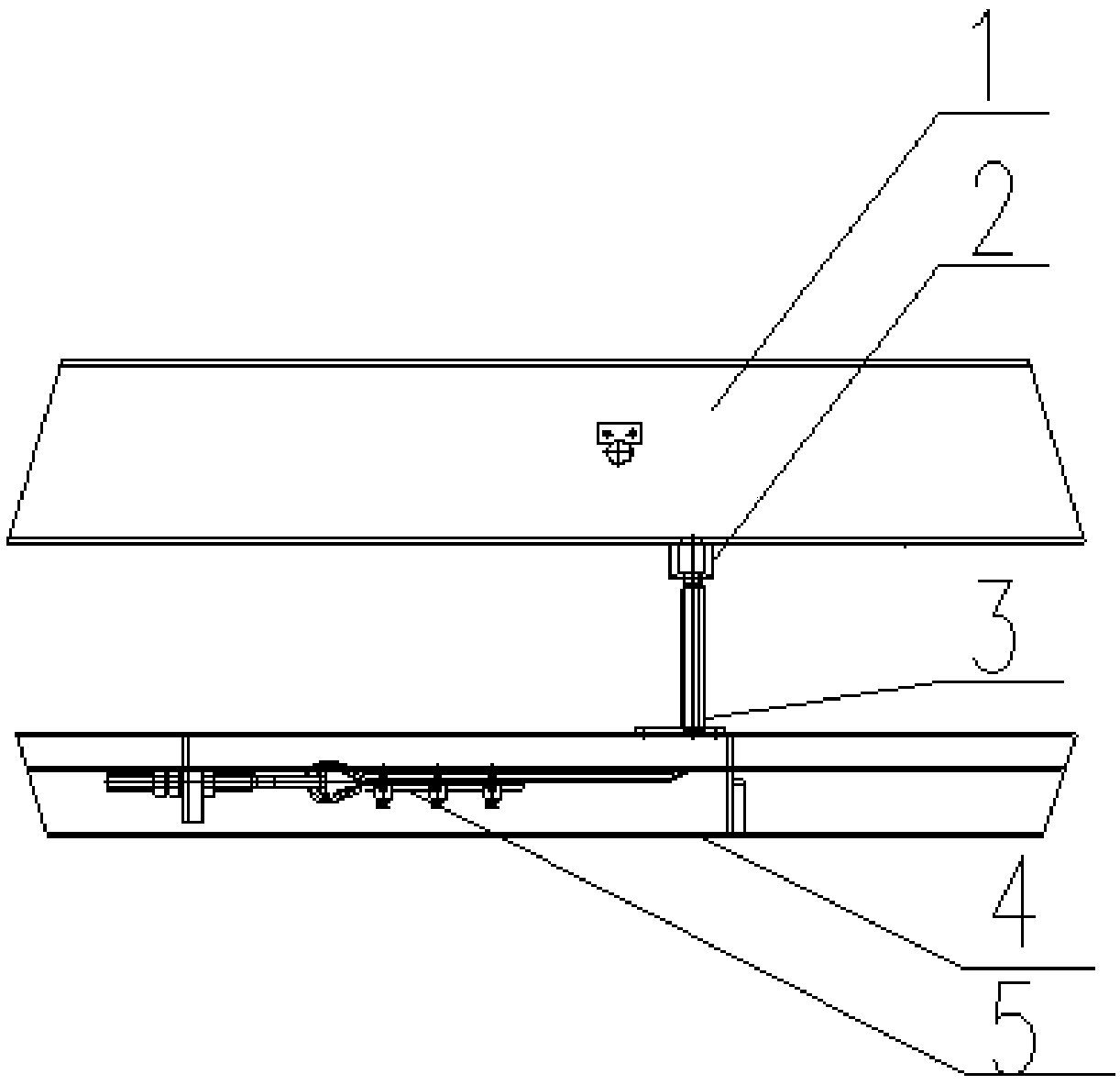 Lifting lateral moving upper layer car platen guiding anti-swing and charging pile power source butt-joint integrated structure