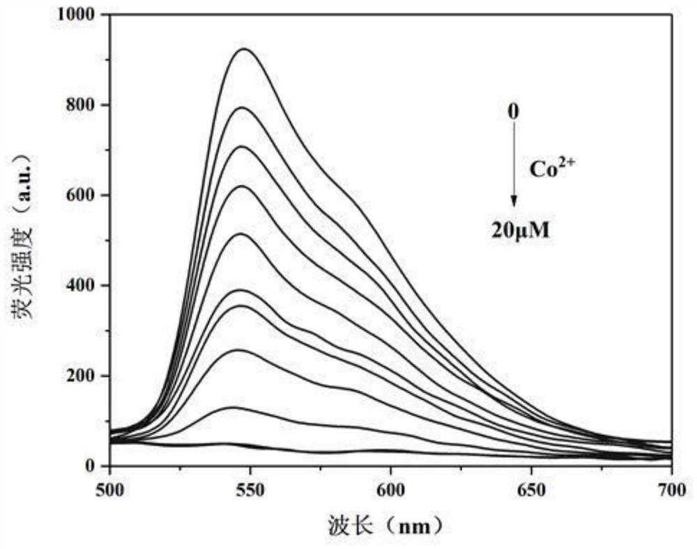 A kind of pyridazinoquinoxaline diamine Schiff base cobalt ion fluorescent probe and its preparation method