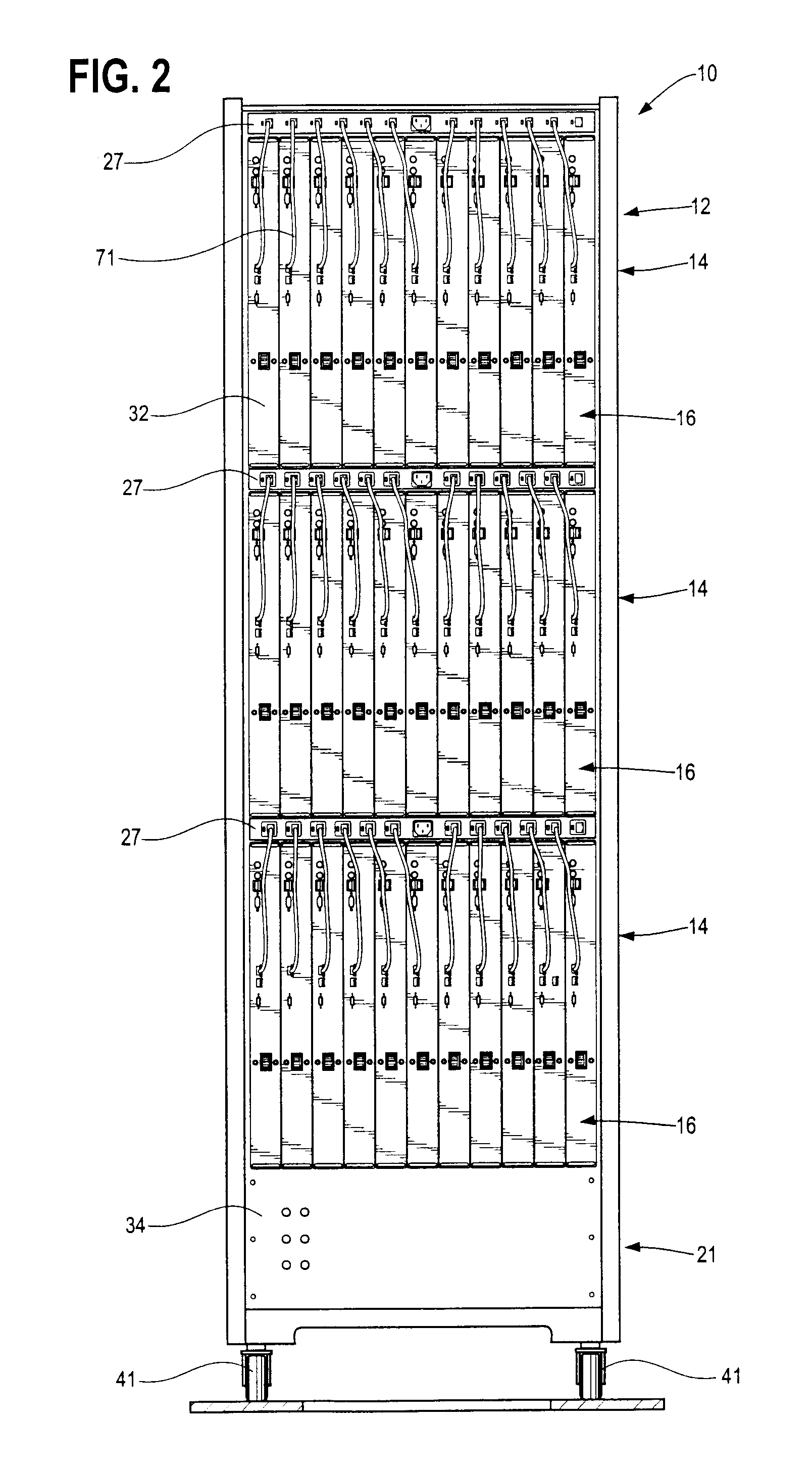 Rack mountable computer component fan cooling arrangement and method