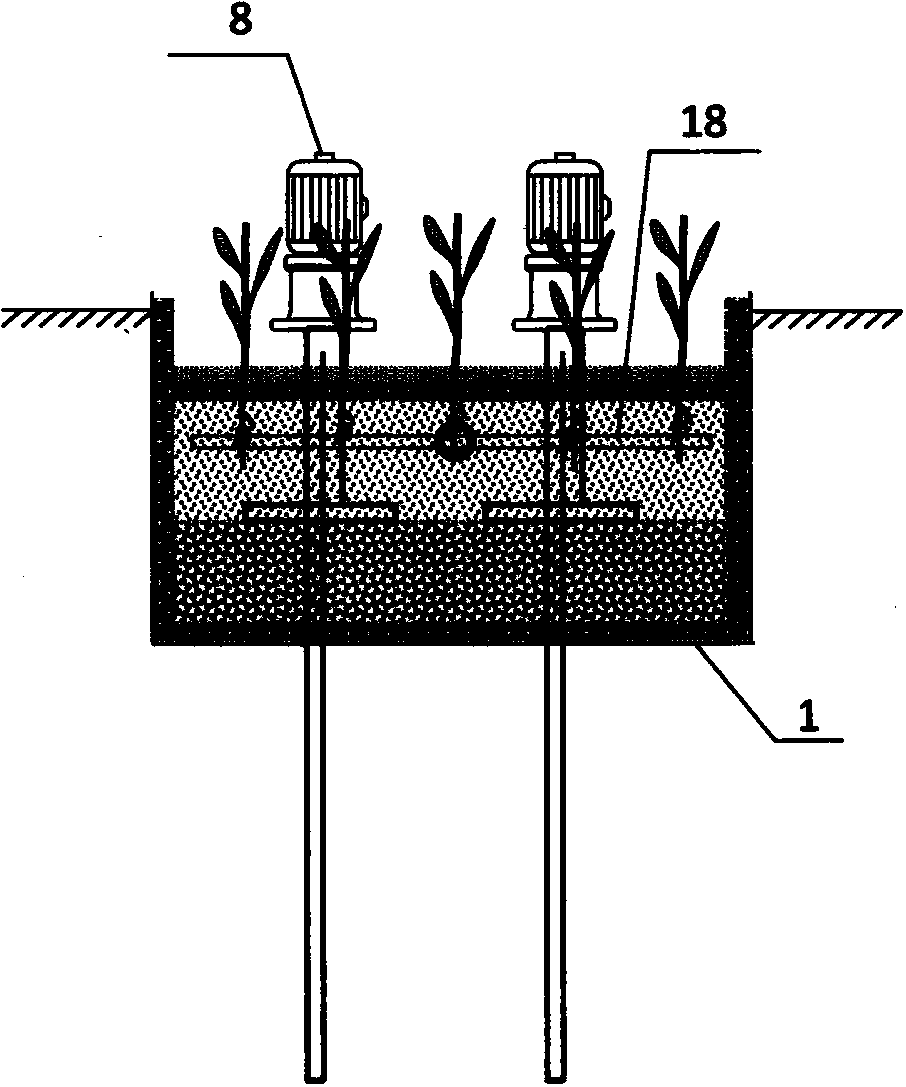 Geothermal heating sewage treatment system for artificial horizontal subsurface flow wetland